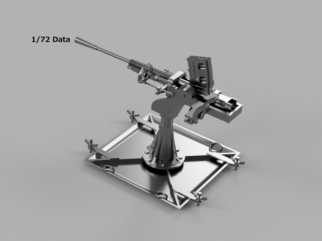 【25年11月更新】【STLデータ】1/72&1/350 日本海軍九六式25mm単装機銃 IJN Type96 25mm Single AA gun