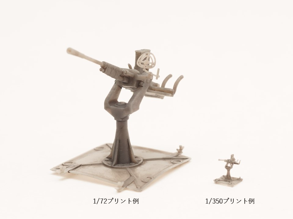 【25年11月更新】【STLデータ】1/72&1/350 日本海軍九六式25mm単装機銃 IJN Type96 25mm Single AA gun