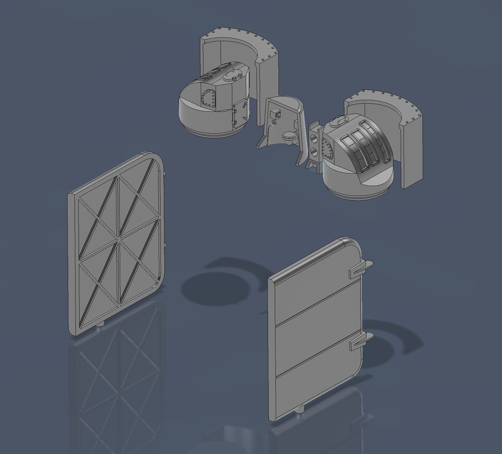 【STLデータ】1/350 戦艦大和　格納庫扉周辺データ　Battleship Yamato Hanger Door Parts