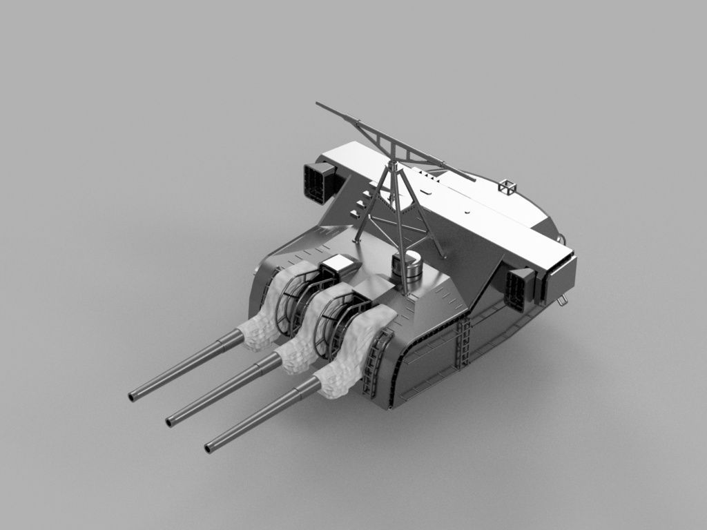 【25年12月更新】【STLデータ】1/350 戦艦大和　15.5cm副砲 Battleship Yamato 15.5cm Secondary Turret