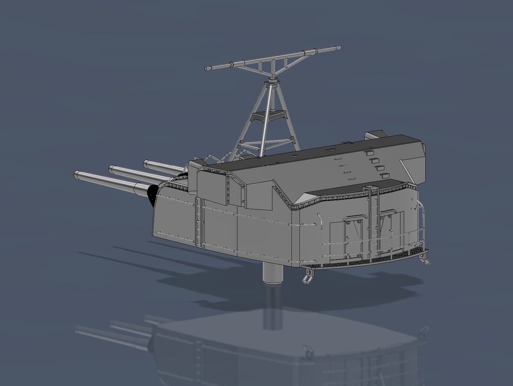 【STLデータ】1/350 戦艦大和 15.5cm副砲 Battleship Yamato 15.5cm Secondary Turret