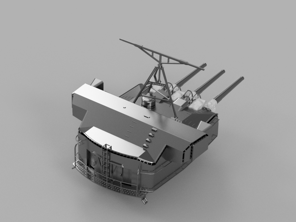 【25年12月更新】【STLデータ】1/350 戦艦大和 15.5cm副砲 Battleship Yamato 15.5cm Secondary Turret