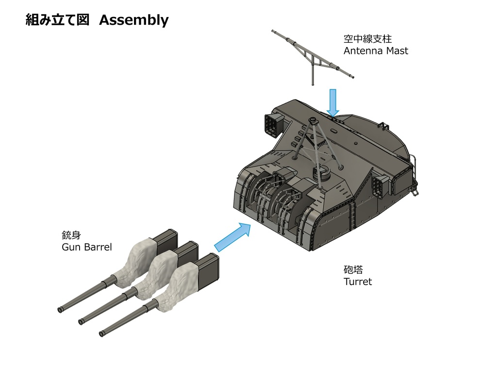 【25年12月更新】【STLデータ】1/350 戦艦大和 15.5cm副砲 Battleship Yamato 15.5cm Secondary Turret
