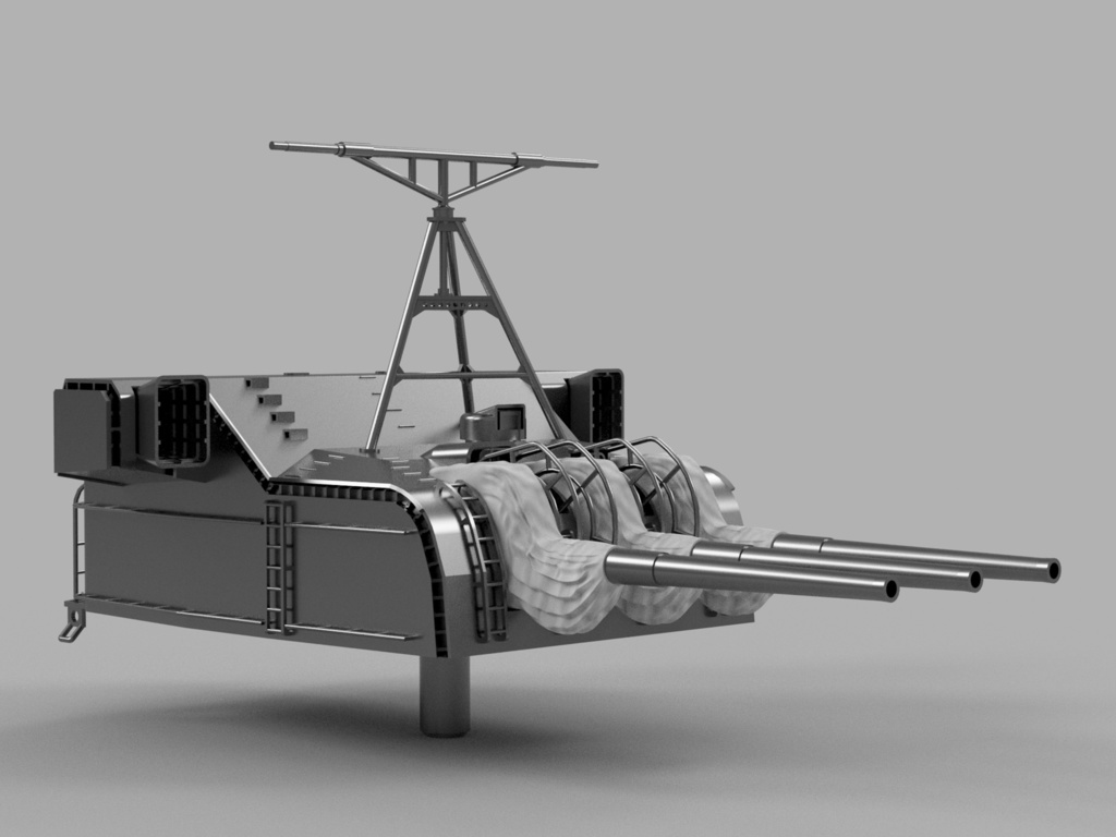 【25年12月更新】【STLデータ】1/350 戦艦大和 15.5cm副砲 Battleship Yamato 15.5cm Secondary Turret