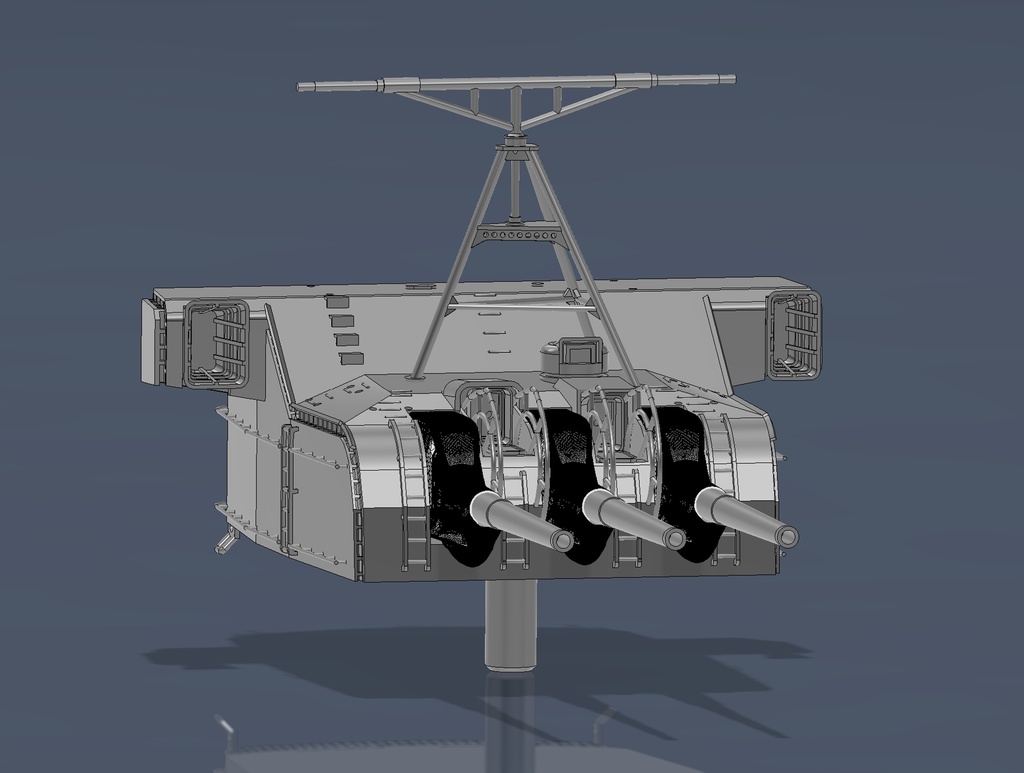 【STLデータ】1/350 戦艦大和 15.5cm副砲 Battleship Yamato 15.5cm Secondary Turret