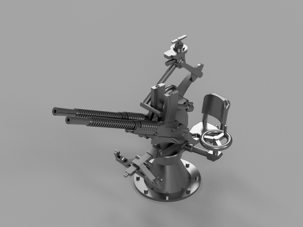 【STLデータ】1/350 日本海軍　九三式13㎜連装機銃 Type93 Machine gun