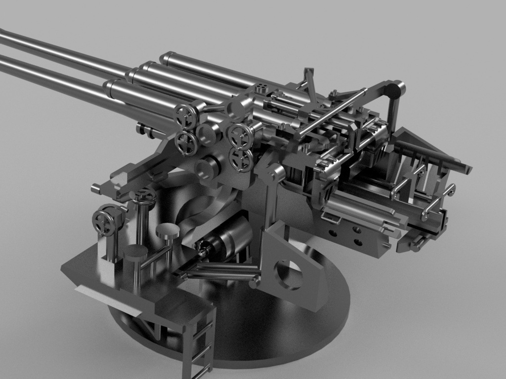 【25年11月更新】【STLデータ】1/350 日本海軍八九式12.7cm連装高角砲 IJN Type89 12.7cm AA gun