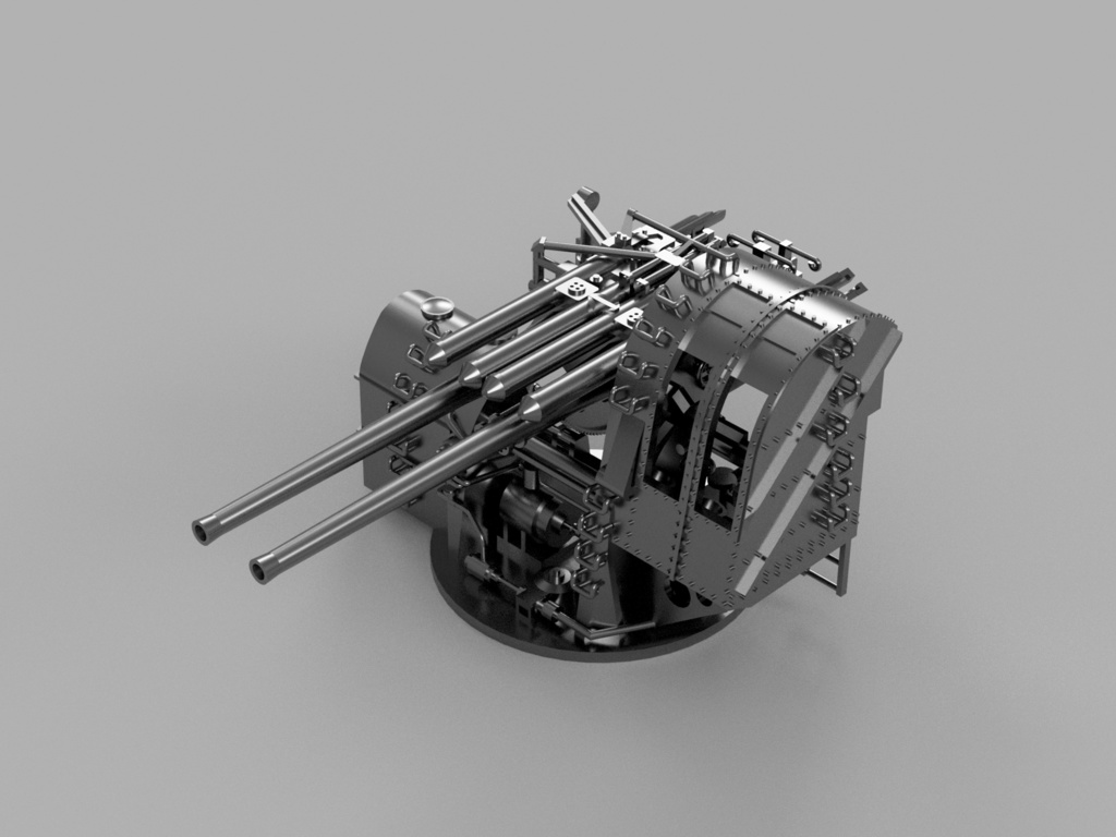 【25年11月更新】【STLデータ】1/350 日本海軍八九式12.7cm連装高角砲 IJN Type89 12.7cm AA gun