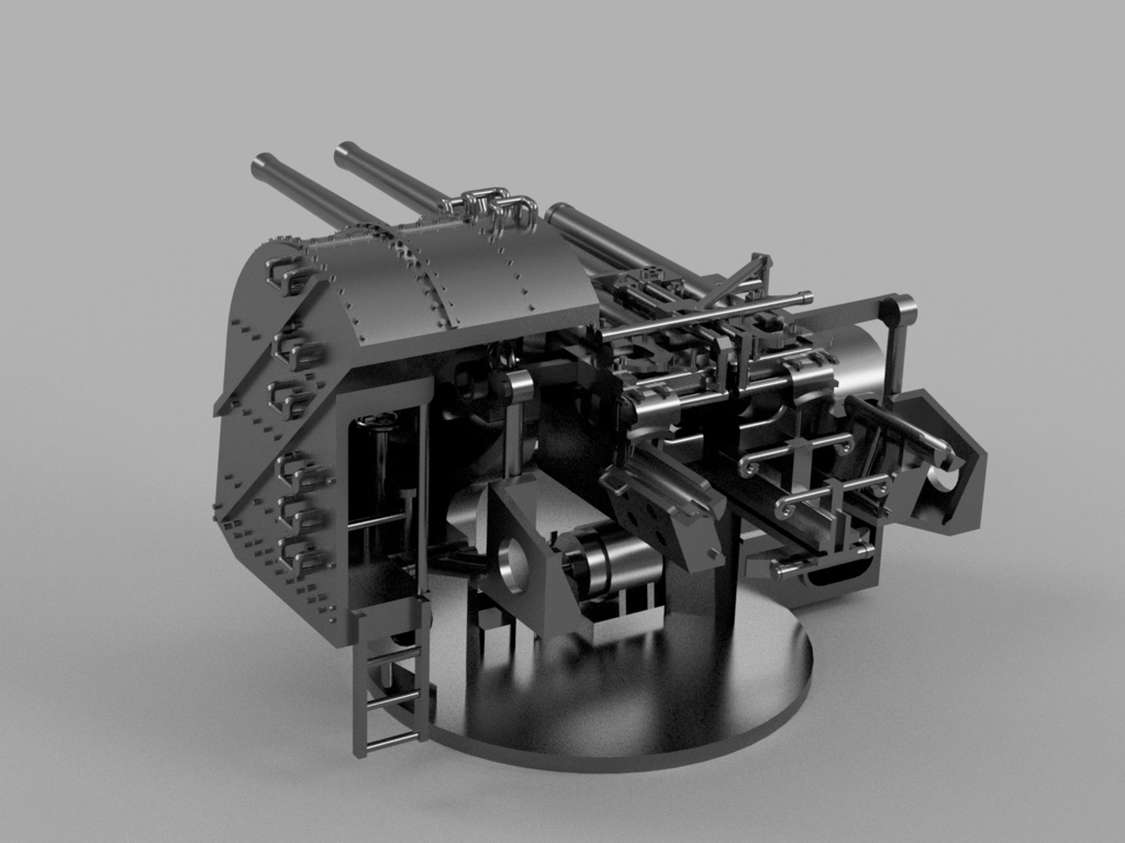 【25年11月更新】【STLデータ】1/350 日本海軍八九式12.7cm連装高角砲 IJN Type89 12.7cm AA gun