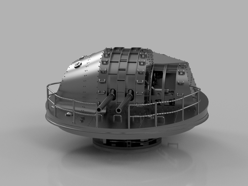 【STLデータ】1/350 戦艦大和 シールドつき12.7cm連装高角砲 Battleship Yamato 12.7cm AA gun with shield