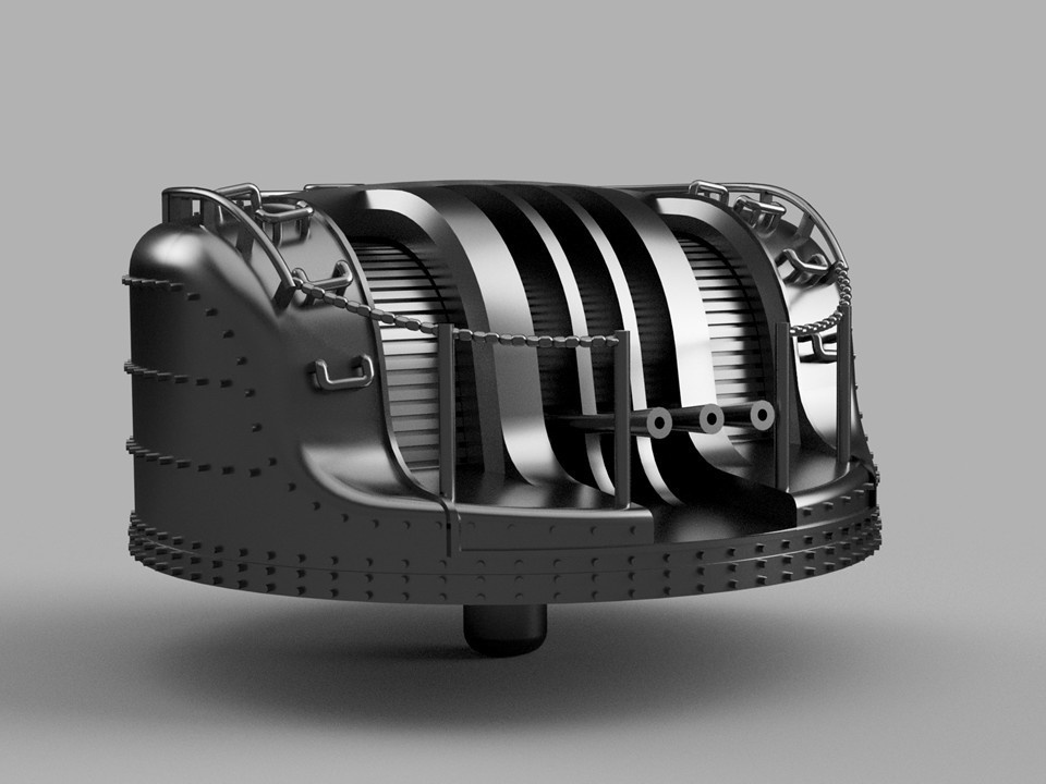 【STLデータ】1/350 戦艦大和 25㎜3連装機銃シールド Battleship Yamato 25mmAAgun Sheild