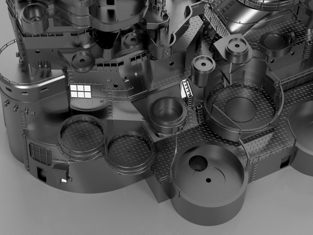 【STLデータ】1/350 戦艦大和 中央構造物 1945年 Battleship Yamato Super Structure 1945