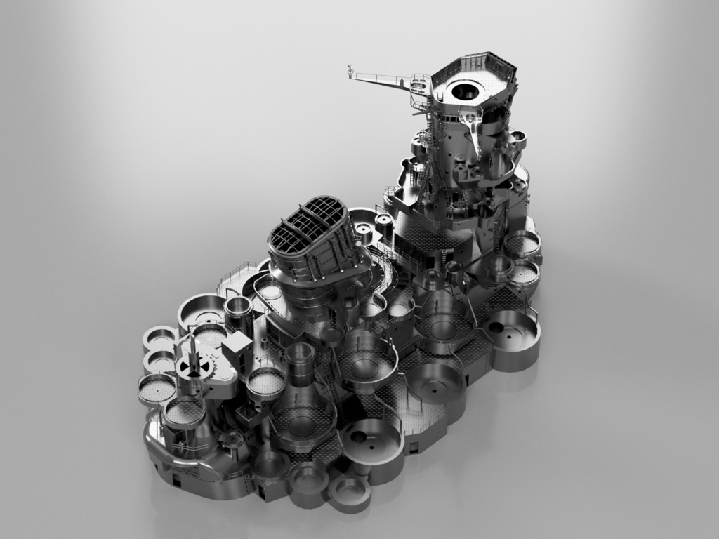 【STLデータ】1/350 戦艦大和 中央構造物 1945年 Battleship Yamato Super Structure 1945