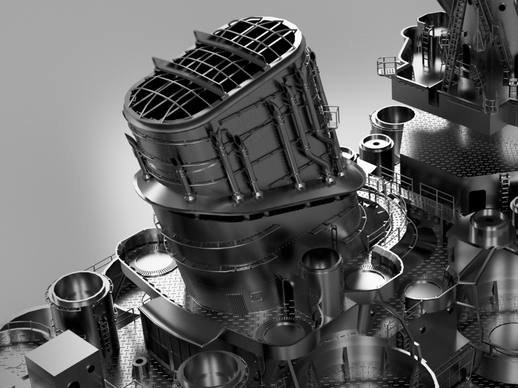 【STLデータ】1/350 戦艦大和 中央構造物 1945年 Battleship Yamato Super Structure 1945