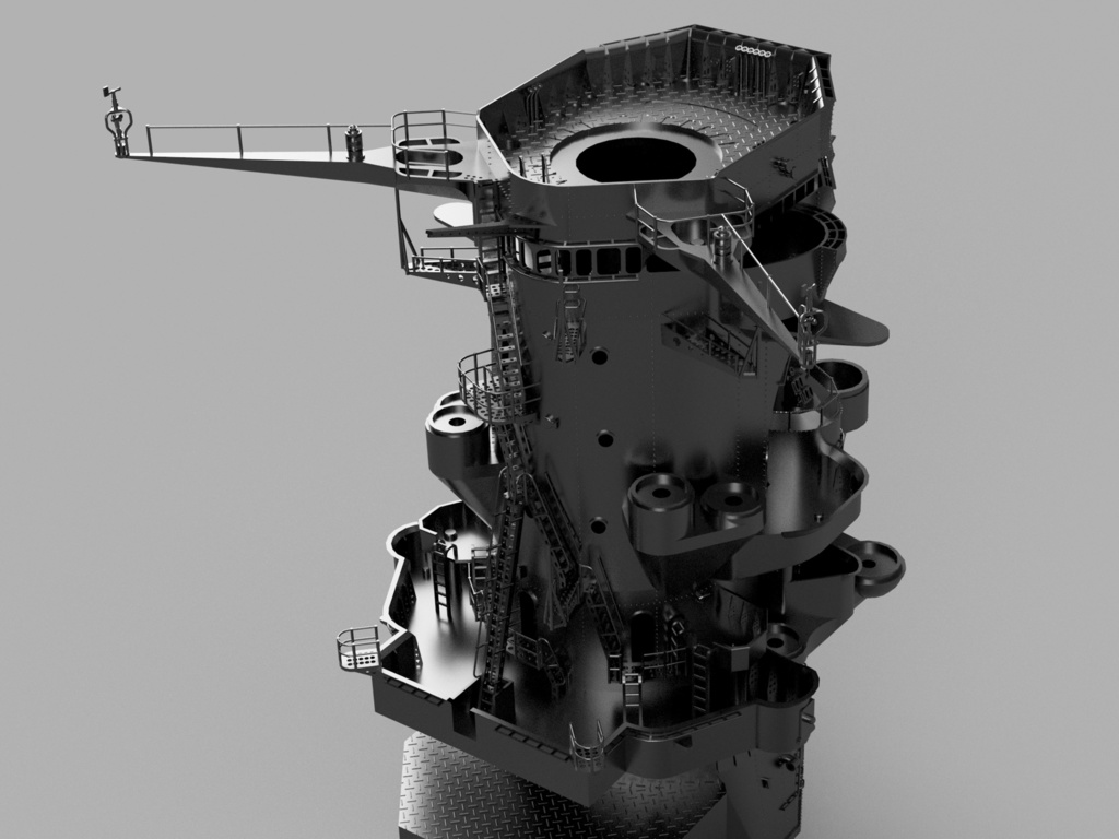 【STLデータ】1/350 戦艦大和 中央構造物 1945年 Battleship Yamato Super Structure 1945