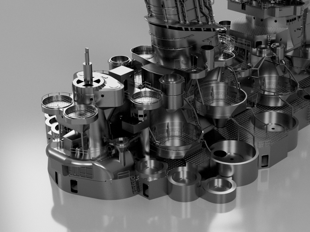 【STLデータ】1/350 戦艦大和 中央構造物 1945年 Battleship Yamato Super Structure 1945