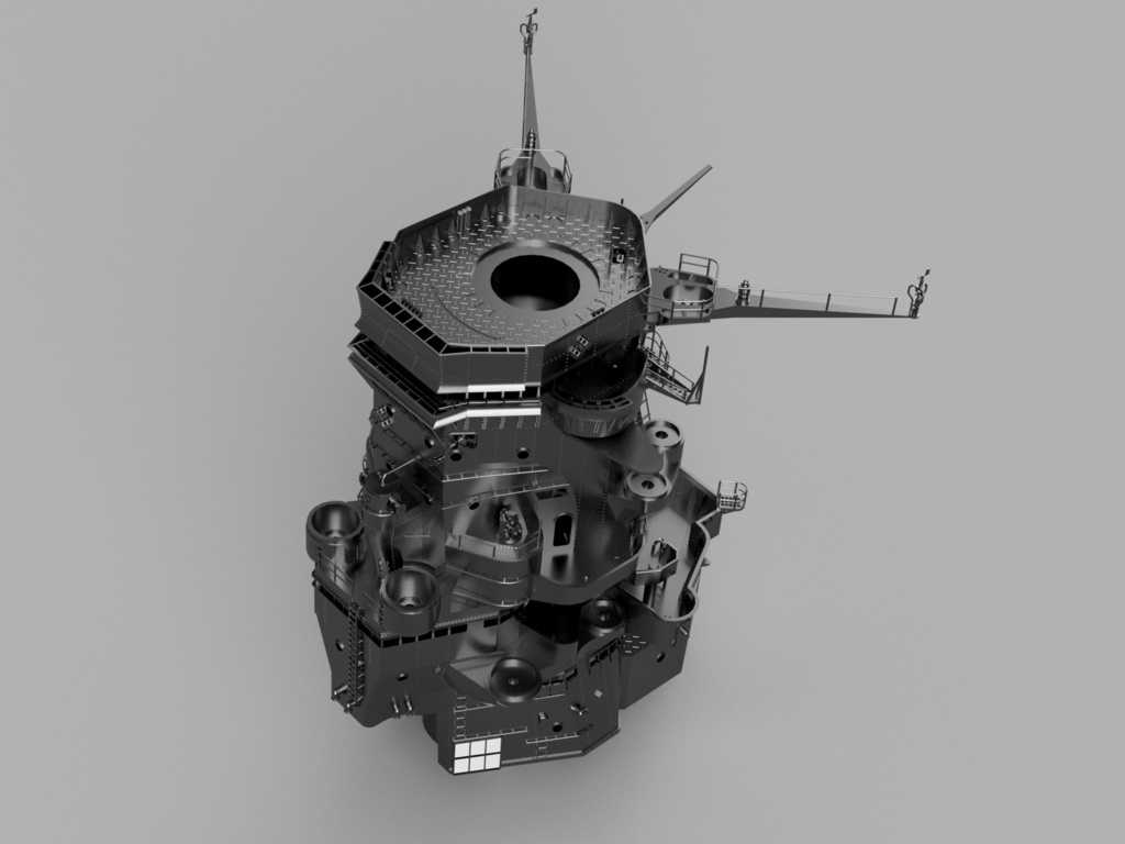 【STLデータ】1/350 戦艦大和 中央構造物 1945年 Battleship Yamato Super Structure 1945