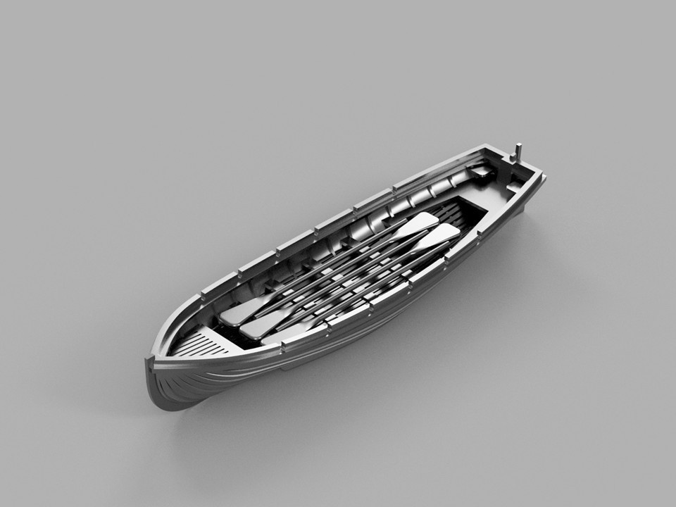 【STLデータ】1/350　日本海軍 9ｍカッター　IJN 9m Cutter