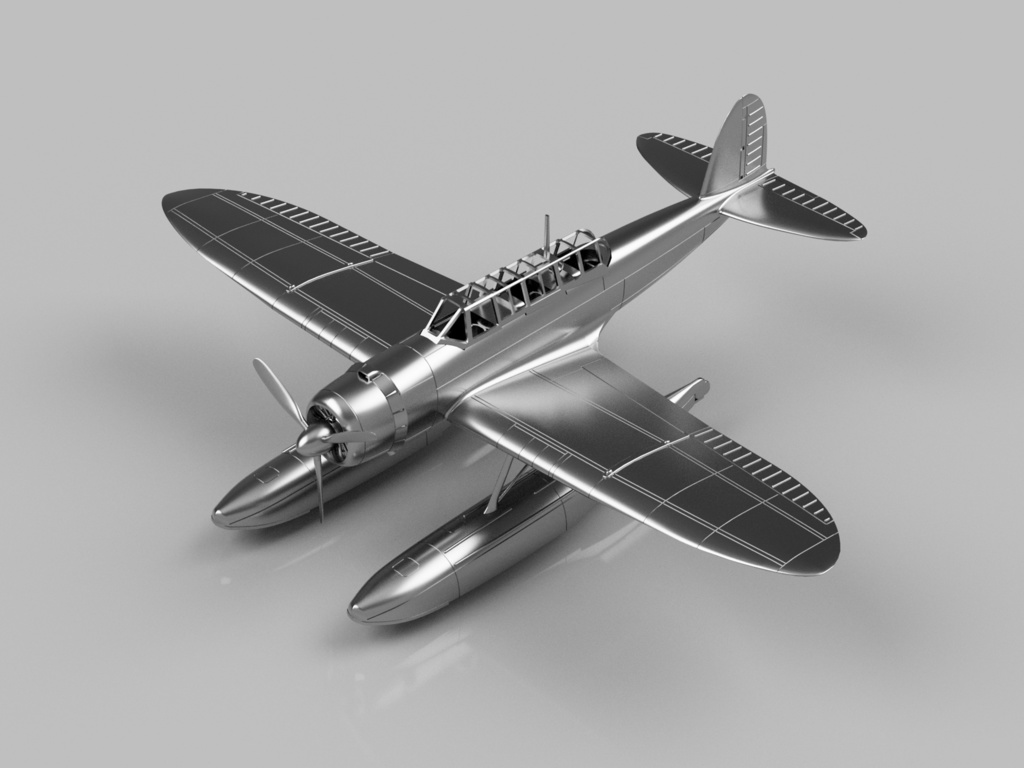 【STLデータ】1/350 E13A1 零式水上偵察機一一型 E13A1 Jake