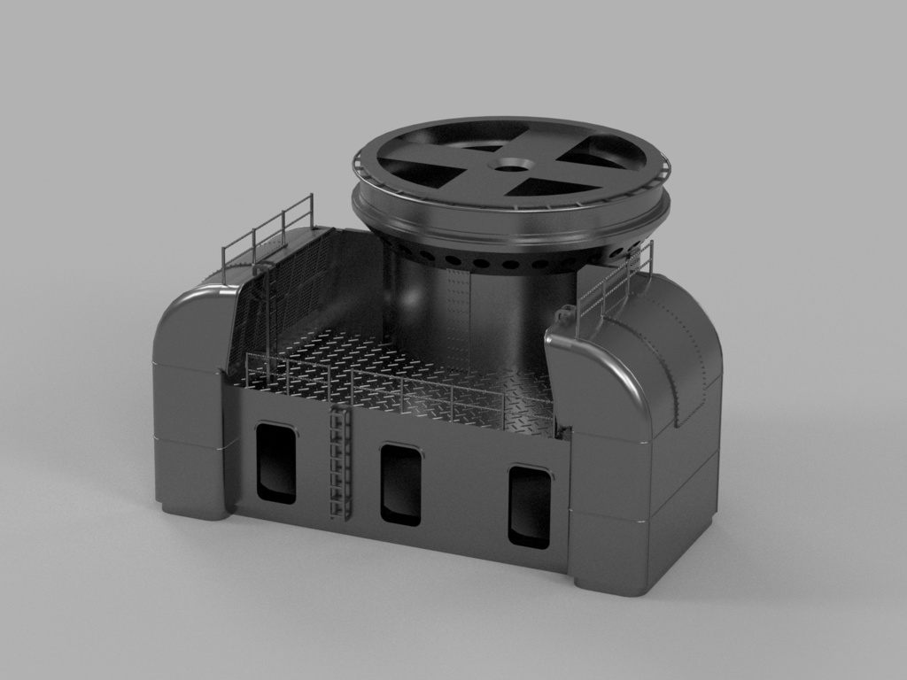 【STLデータ】1/350 戦艦大和 副砲基部 Battleship Yamato Secondary Turret Base