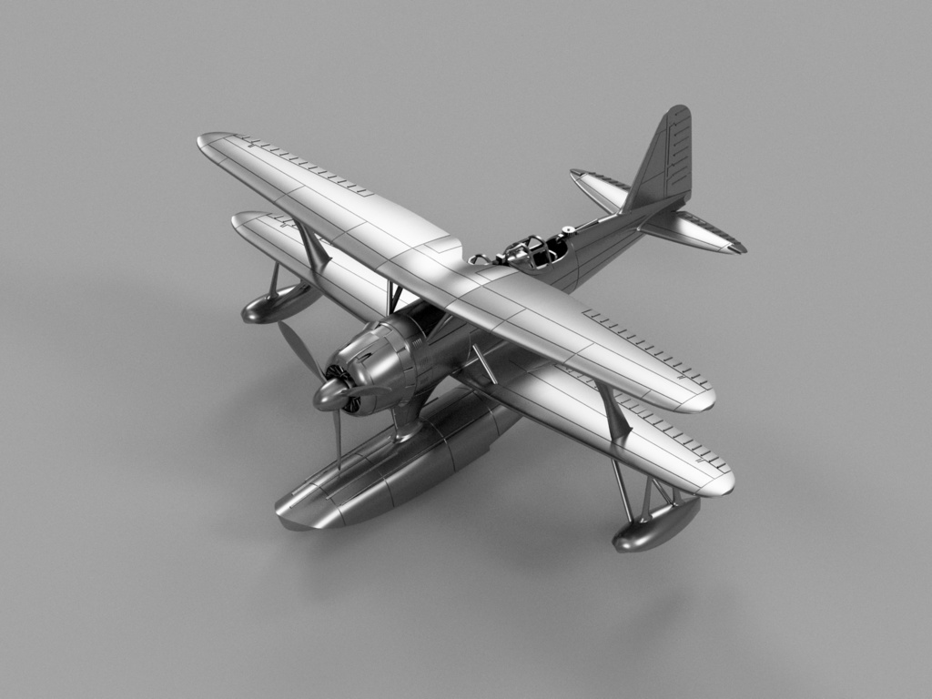 【STLデータ】1/350　F1M2 零式観測機一一型　F1M2 Pete