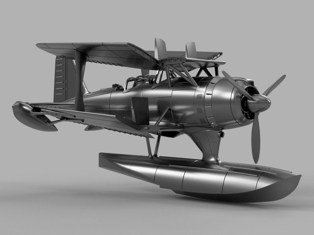 【STLデータ】1/350 F1M2 零式観測機一一型 F1M2 Pete