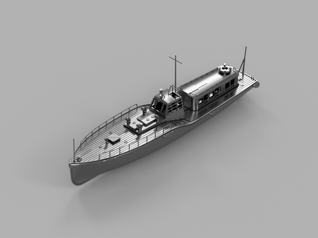 【STLデータ】1/350　日本海軍 15m内火艇　IJN 15m Motor Boat