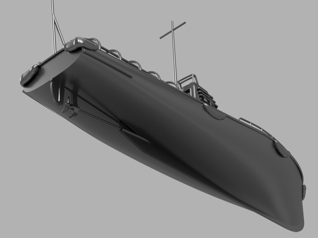 【STLデータ】1/350 日本海軍 11m内火艇 IJN 11m Motor Boat