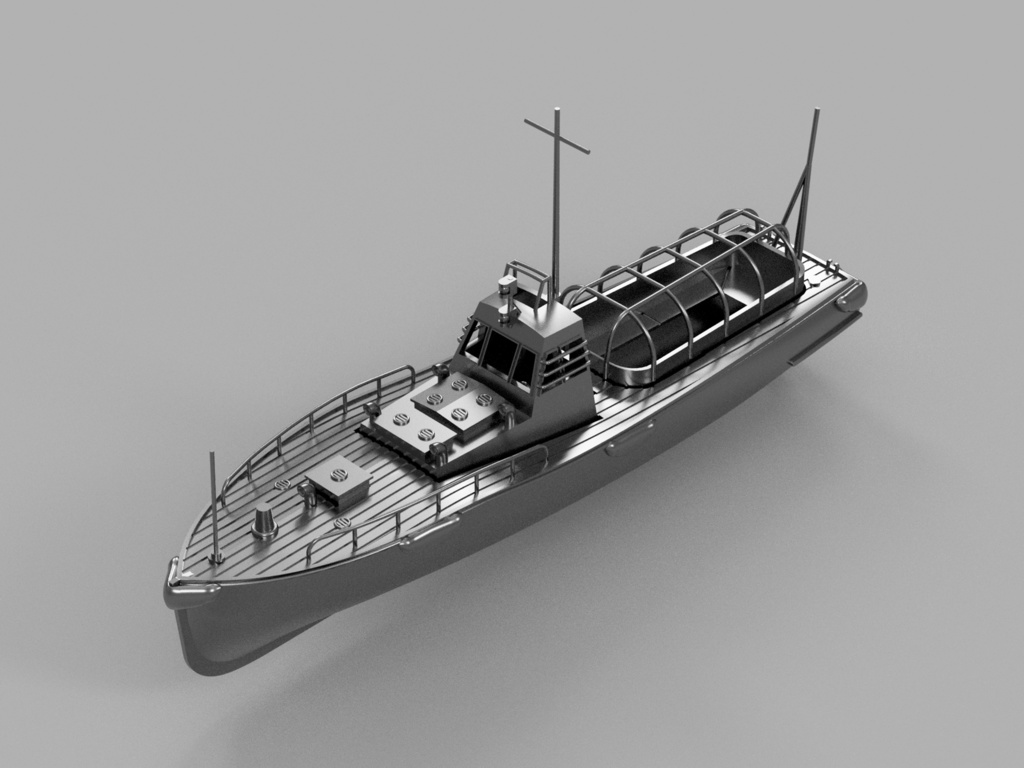 【STLデータ】1/350 日本海軍 11m内火艇 IJN 11m Motor Boat