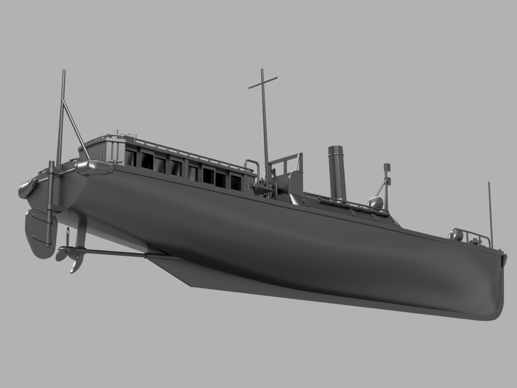 【STLデータ】1/350 日本海軍 17m水雷艇 IJN 17m Torpedo Boat