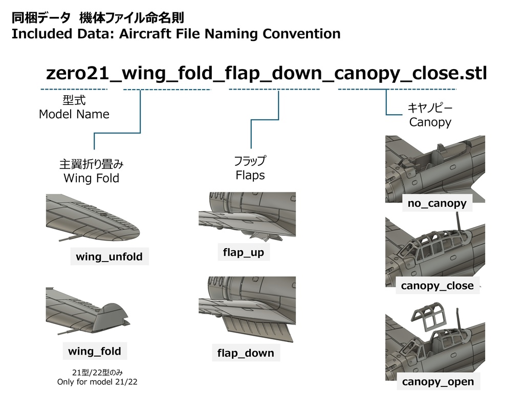 【26年01月更新】【STLデータ】1/350 A6M2b/3/5 零式艦上戦闘機21/32/22/52型 Zero Fighter Model 21/32/22/52