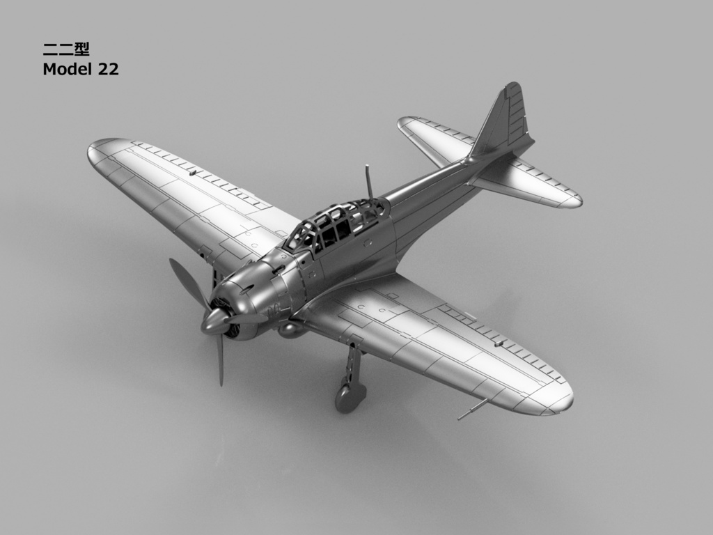 【26年01月更新】【STLデータ】1/350 A6M2b/3/5 零式艦上戦闘機21/32/22/52型 Zero Fighter Model 21/32/22/52
