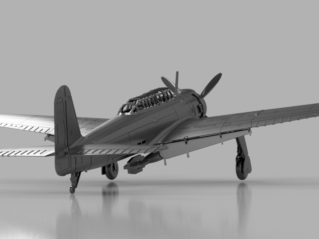 【STLデータ】1/350 B6N2 天山一二型 Tenzan Type12 Torpedo Bomber