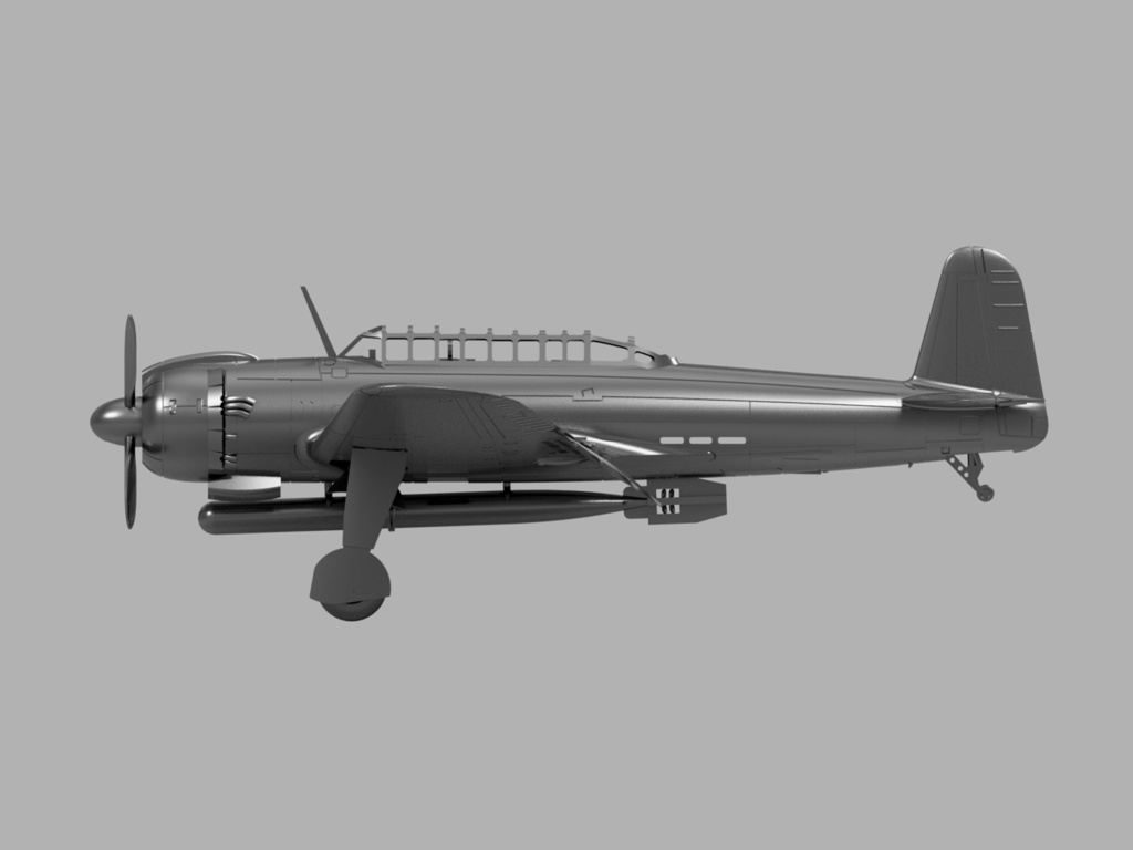 【STLデータ】1/350 B6N2 天山一二型 Tenzan Type12 Torpedo Bomber