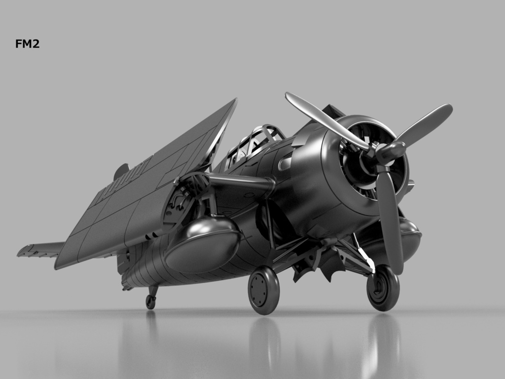 【2025年08月更新】【STLデータ】1/350 F4F-4/FM-1/FM-2 ワイルドキャット Wildcat