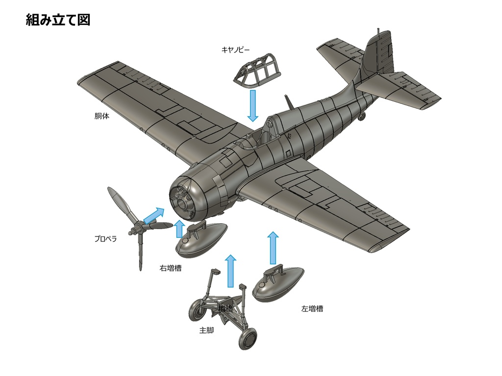 【2025年08月更新】【STLデータ】1/350 F4F-4/FM-1/FM-2 ワイルドキャット Wildcat