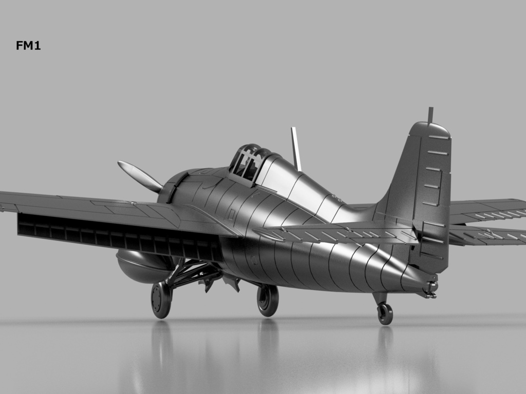 【2025年08月更新】【STLデータ】1/350 F4F-4/FM-1/FM-2 ワイルドキャット Wildcat