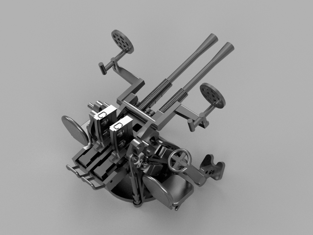 【STLデータ】1/350 日本海軍九六式25mm連装機銃 IJN Type96 25mm Twin AA gun