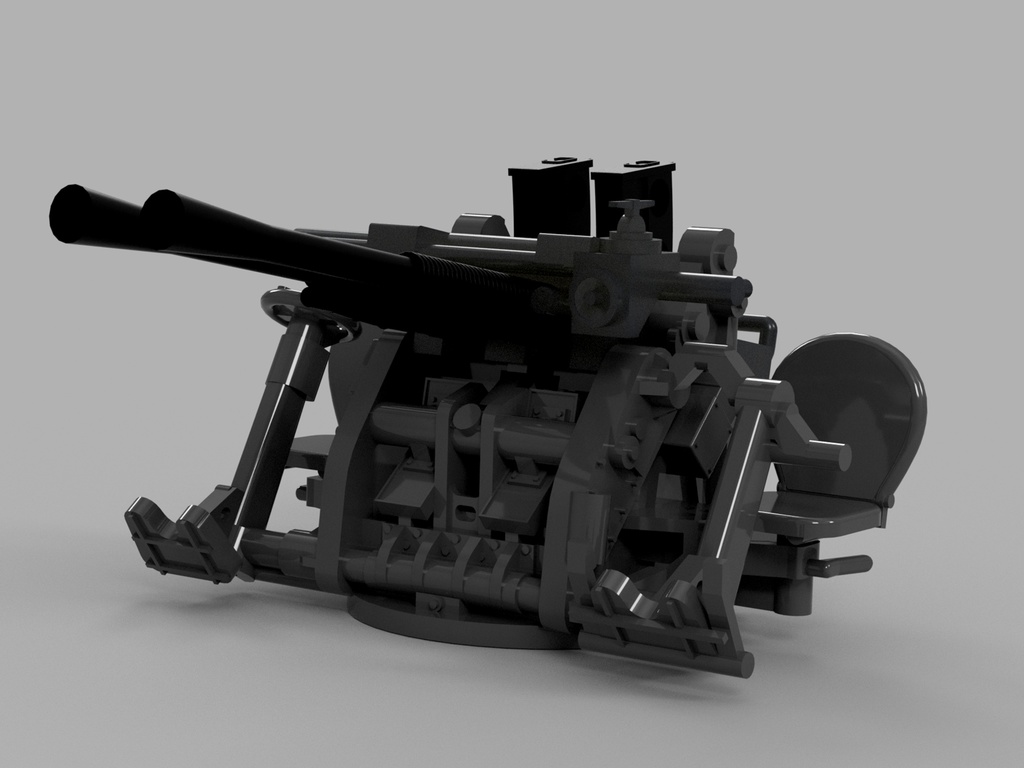 【2025年11月更新】【STLデータ】1/350 日本海軍九六式25mm連装機銃 IJN Type96 25mm Twin AA gun