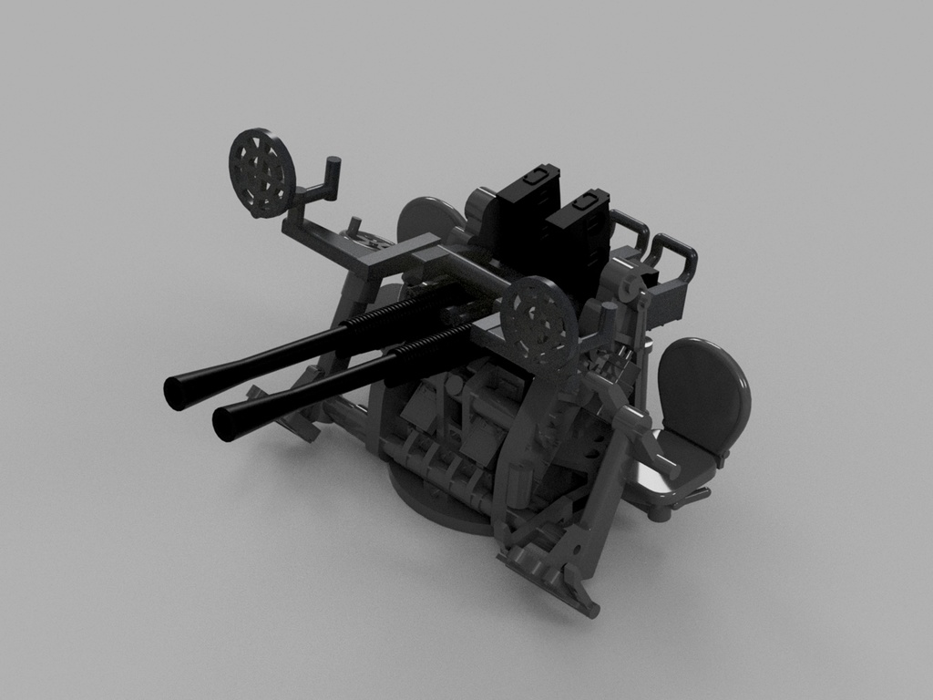 【2025年11月更新】【STLデータ】1/350 日本海軍九六式25mm連装機銃 IJN Type96 25mm Twin AA gun