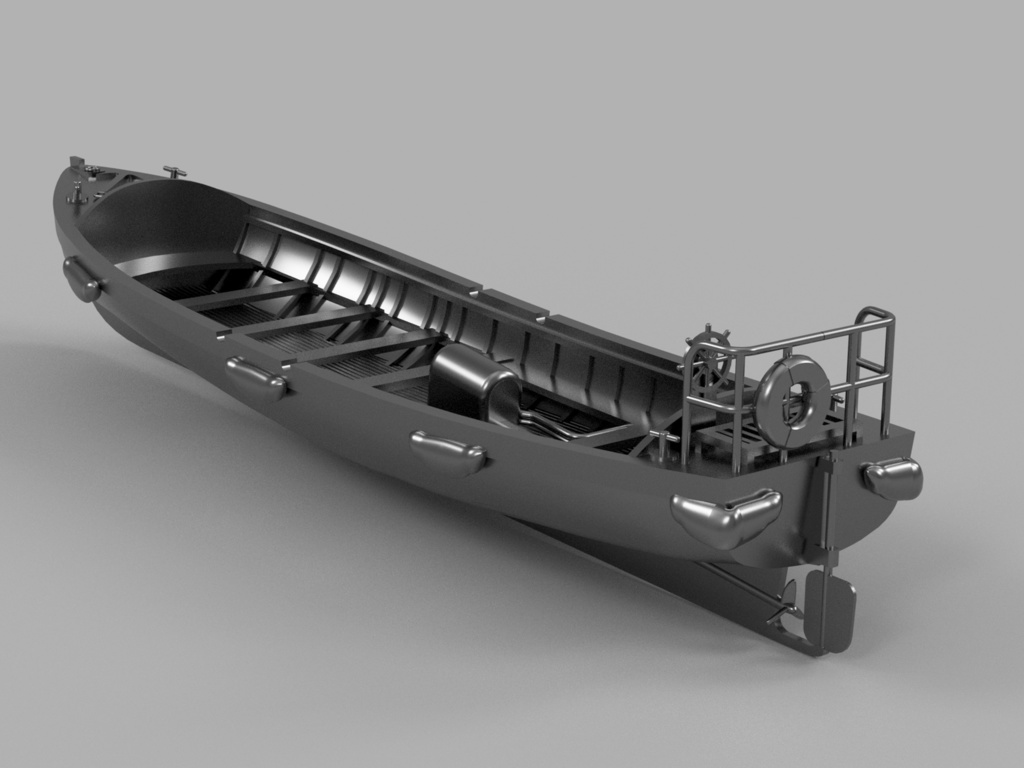 【STLデータ】1/350 日本海軍 12m内火ランチ IJN 12m Motor Launch