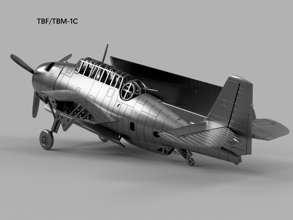 【STLデータ】1/350 TBF/TBM-1/1C/1D/3/3D/3E アベンジャー Avenger