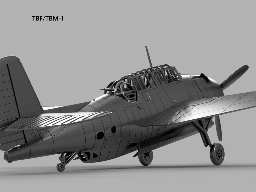 【STLデータ】1/350 TBF/TBM-1/1C/1D/3/3D/3E アベンジャー Avenger