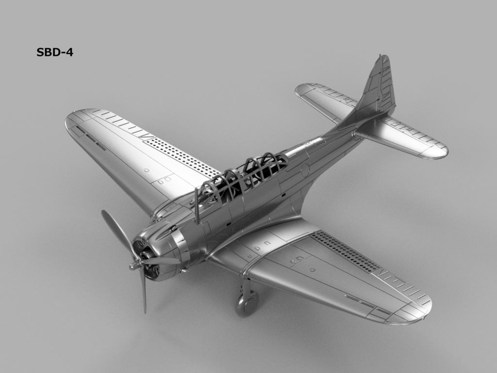 【STLデータ】1/350 SBD-1/2/3/4/5 ドーントレス Dauntless