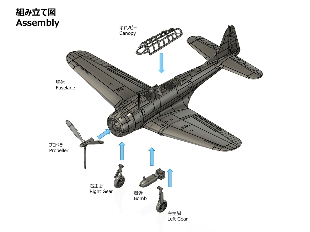 【STLデータ】1/350 SBD-1/2/3/4/5 ドーントレス Dauntless