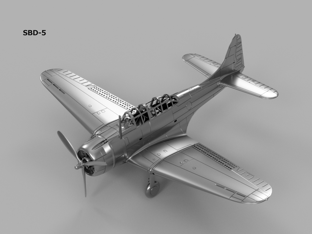 【STLデータ】1/350 SBD-1/2/3/4/5 ドーントレス Dauntless
