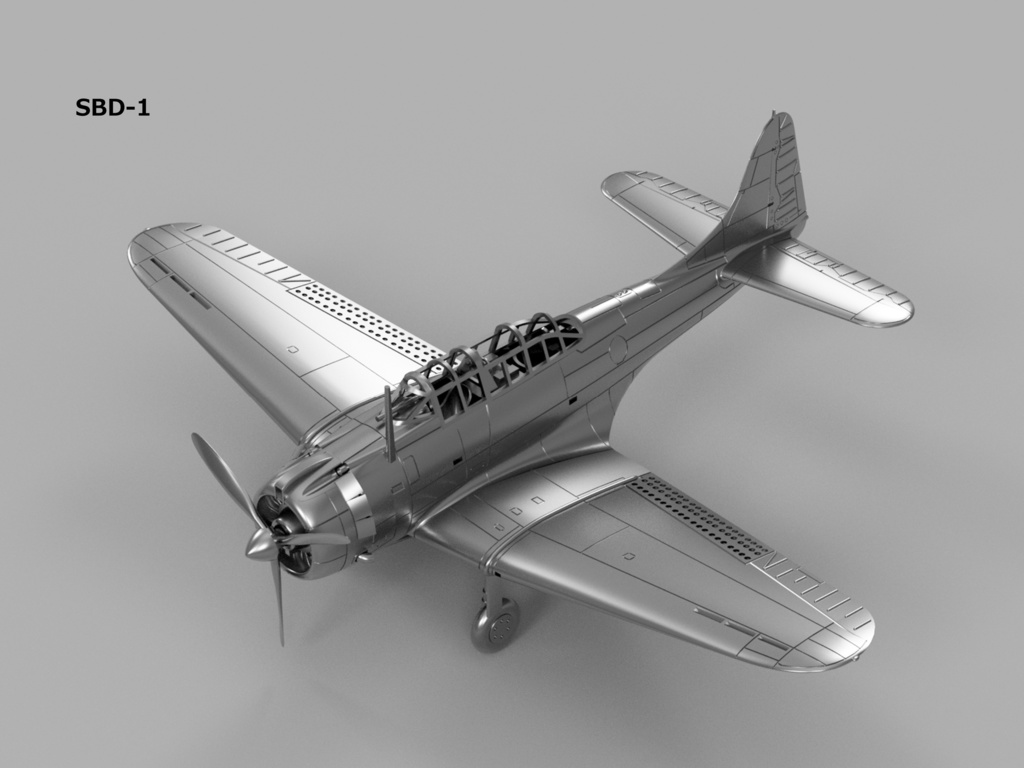【STLデータ】1/350 SBD-1/2/3/4/5 ドーントレス Dauntless