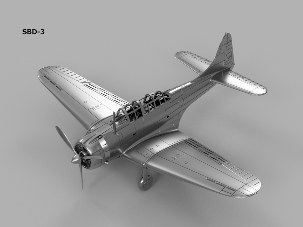 【STLデータ】1/350 SBD-1/2/3/4/5 ドーントレス Dauntless
