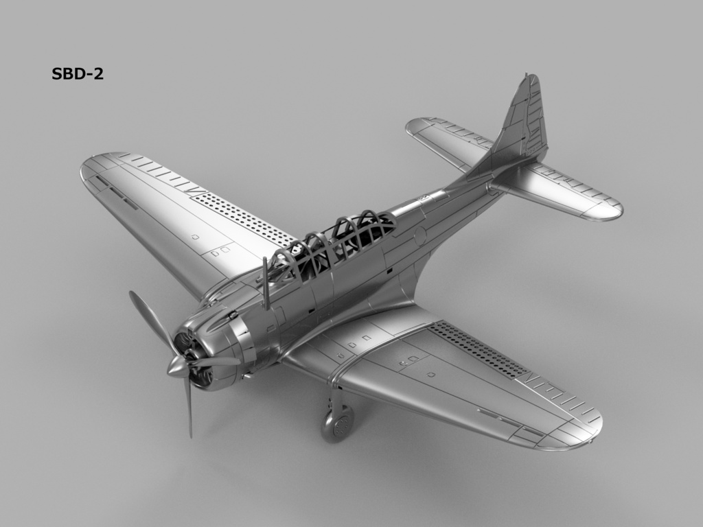 【STLデータ】1/350 SBD-1/2/3/4/5 ドーントレス Dauntless