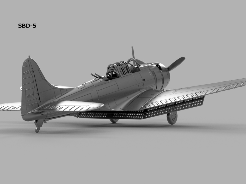 【STLデータ】1/350 SBD-1/2/3/4/5 ドーントレス Dauntless